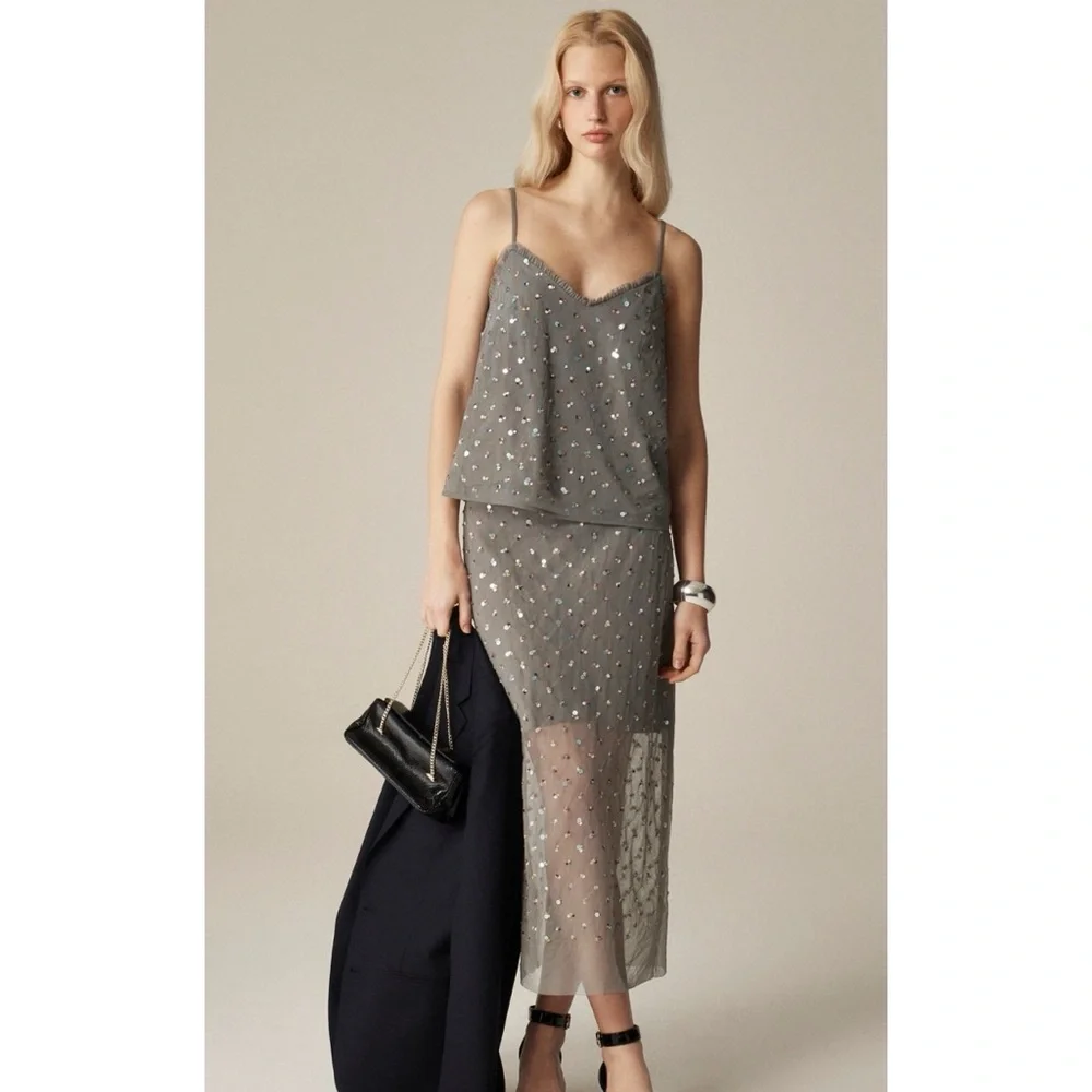 J. Crew Collection Ruffle-trim Camisole with Embellishments - Picture 2 of 9